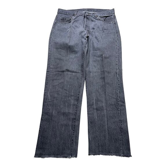 Vintage Levi's 501 Button Fly Denim Jeans 36x34 Grey distress Made In USA 80s - Picture 1 of 12